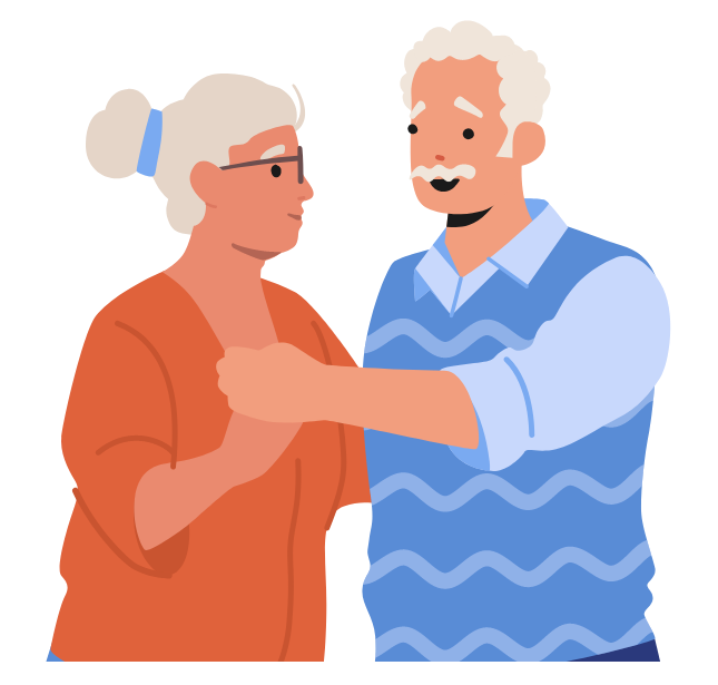 graphic of senior couple dancing