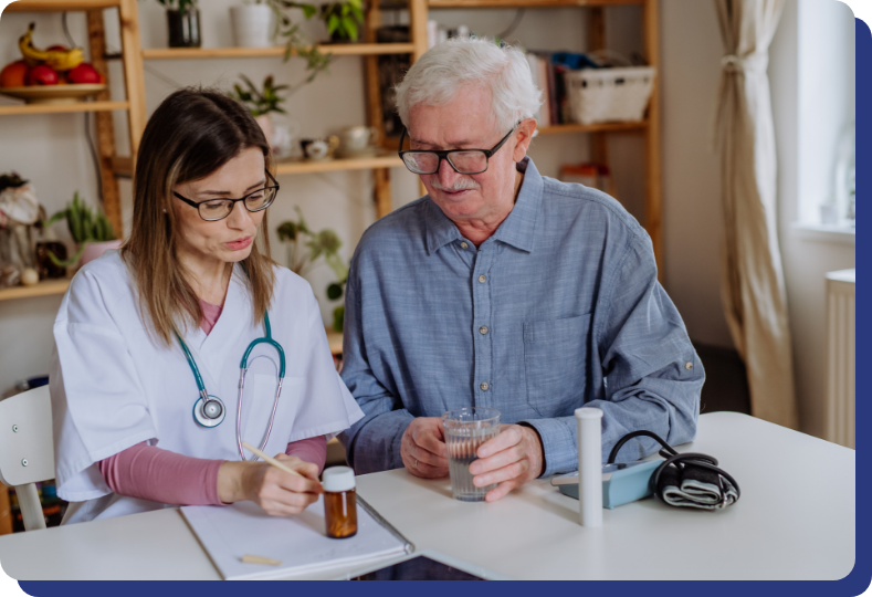 patient receiving in-home medication management services