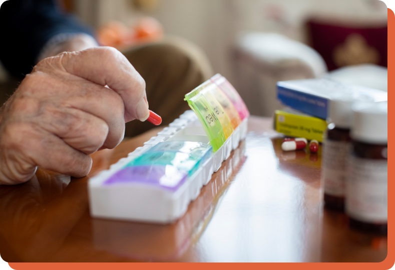 patient on in-home medication management treatment