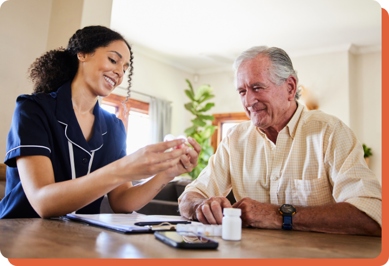 doctor explaining the medication management process