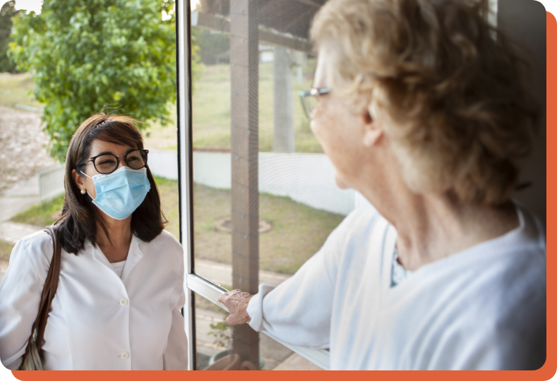 patient receiving house call doctor