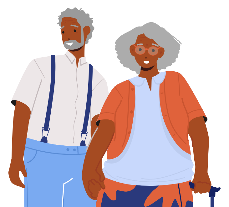 graphic of senior couple