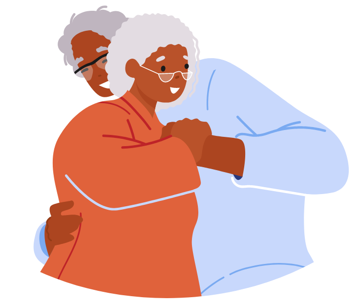 graphic of senior couple dancing